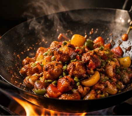 Crispy Veg Manchurian on Open Flame at Hotel Graama